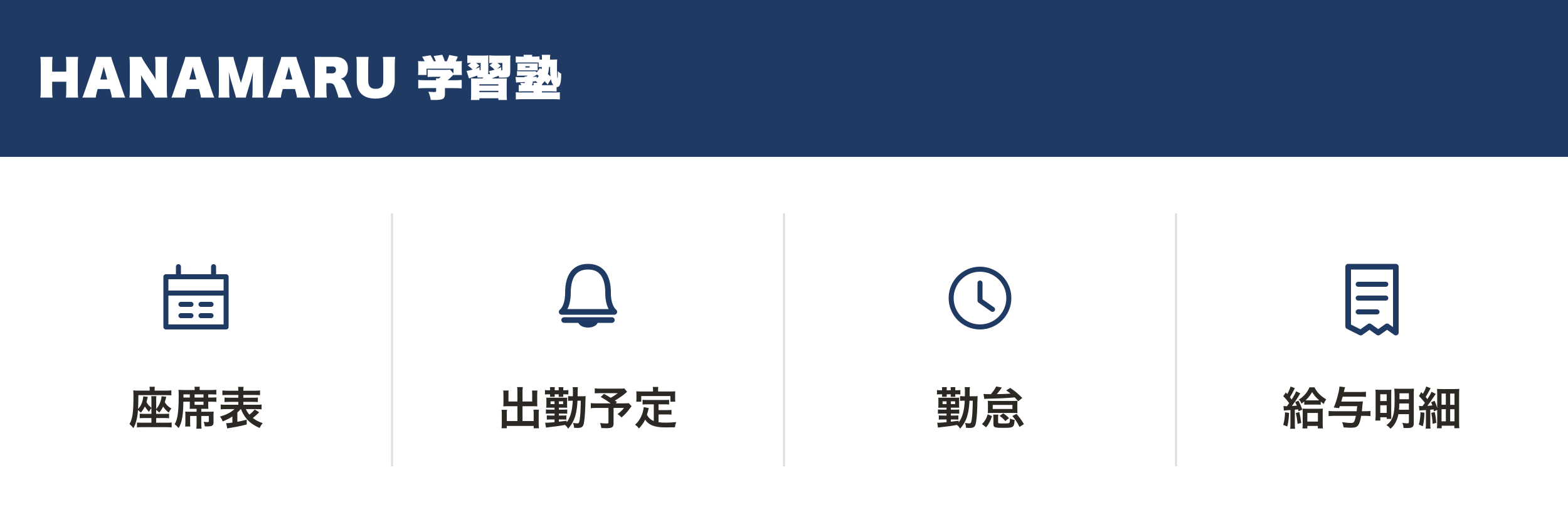 講師のLINEメニュー。座席表・出勤予定・勤怠・給与明細